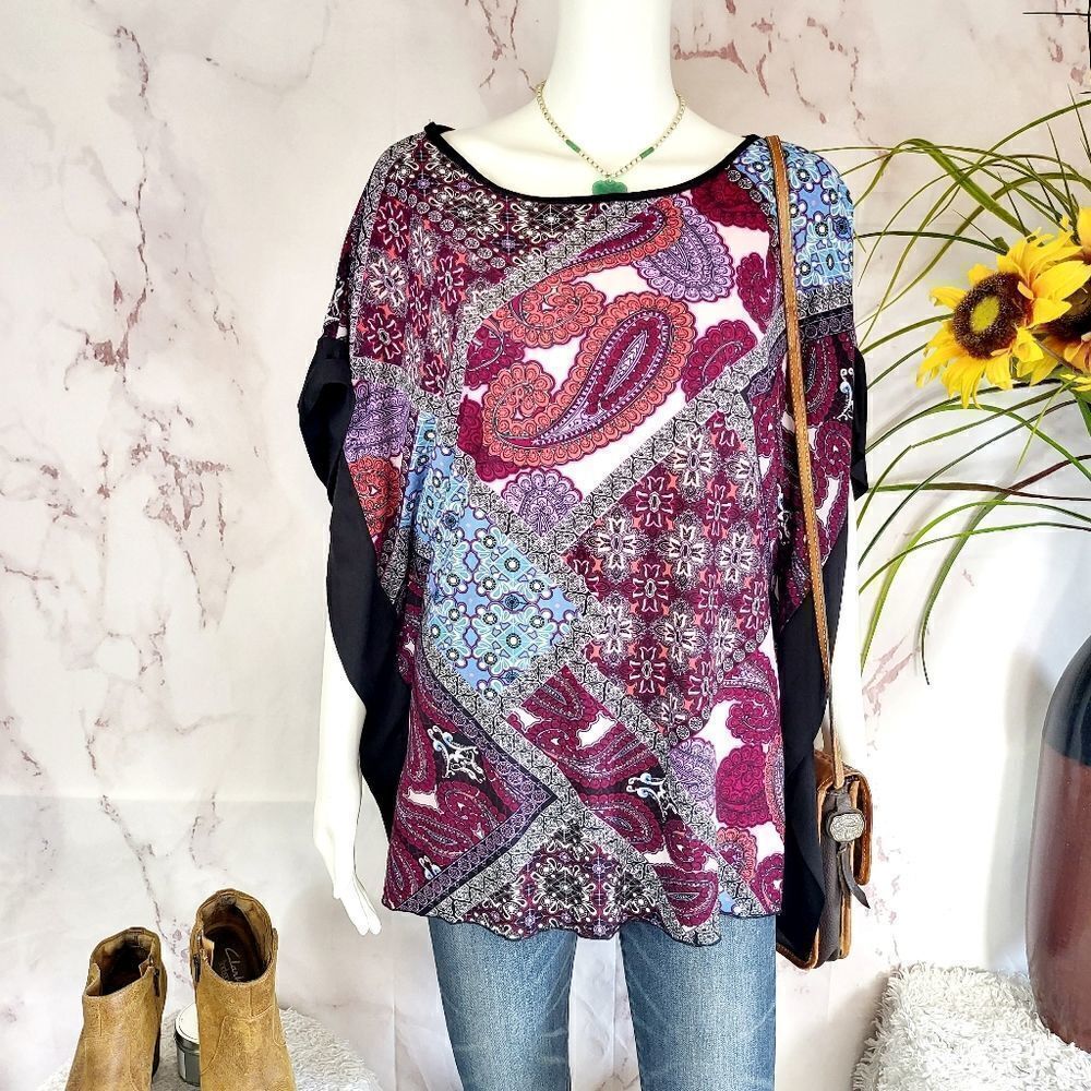 Pretty Michael F butterfly sleeve top